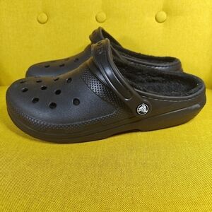 Crocs Classic Lined Clog Slip-On Black Shoes Size Men's 9, Women's 11